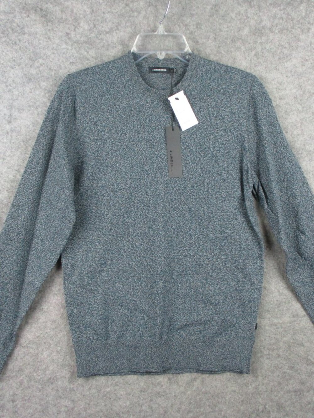 J. Lindeberg Paolo Nylon Knit Sweater Mens Small 8626 Mid Green Moline $170 NWT
